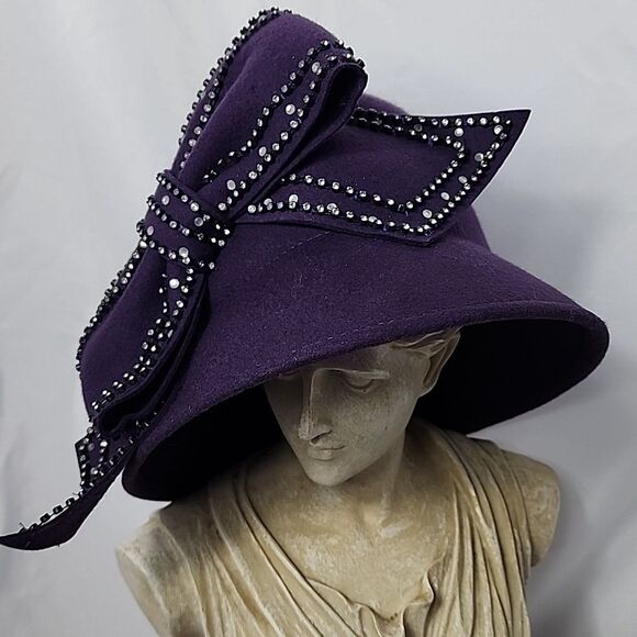 Wool Cloche Downton Abbey Style Fine Millinery Collection Hat - Picture 1 of 12
